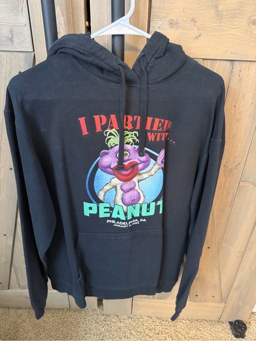 Women’s Peanut Jeff Dunham Black 'I Partied with Peanut' Graphic Hoodie